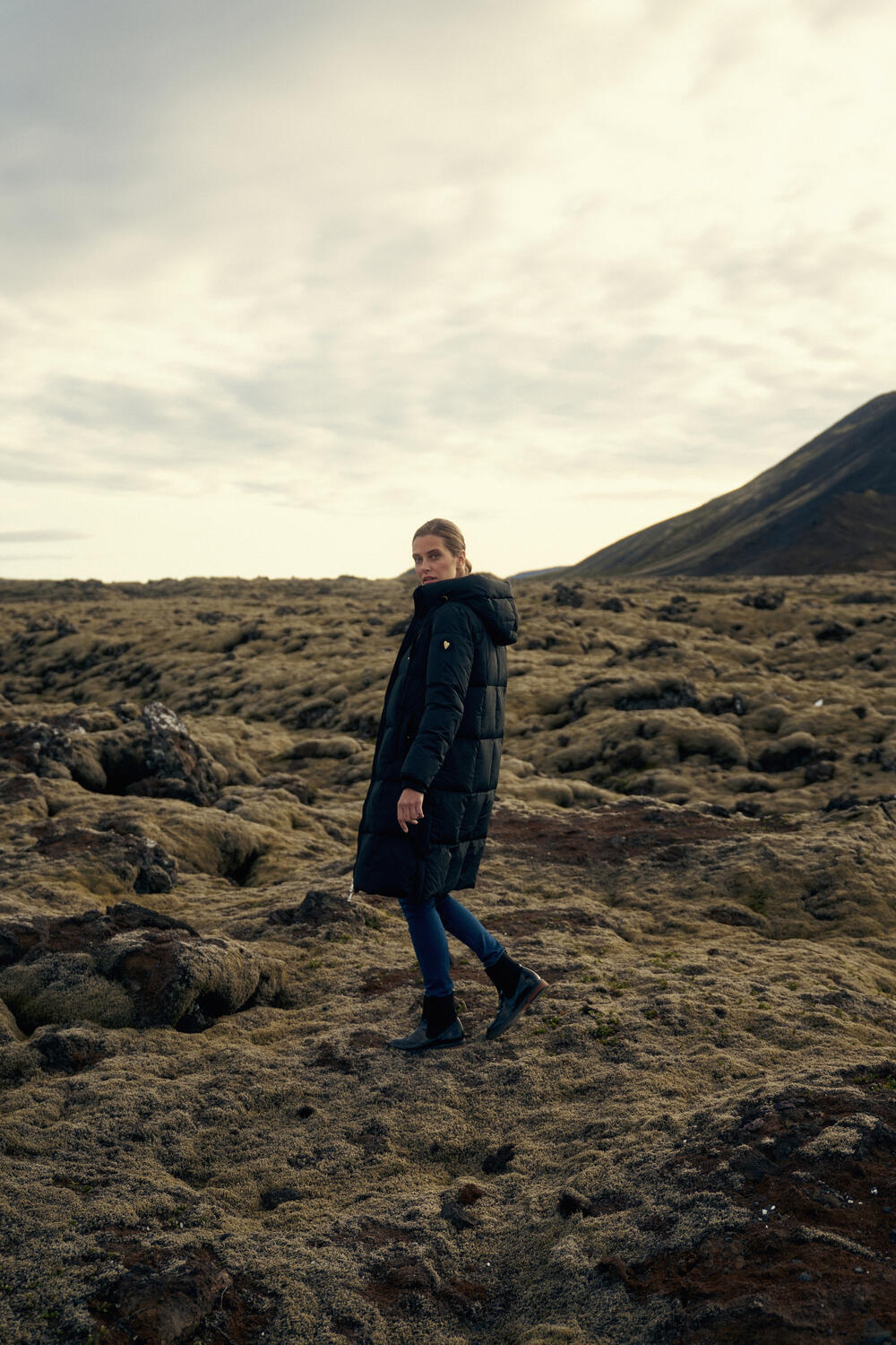 Nova Square dunfrakke - sort